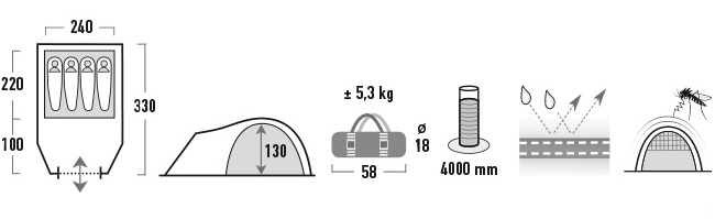 NAMIOT HIGH PEAK TALOS 4 beżowy /11459 - obrazek 4