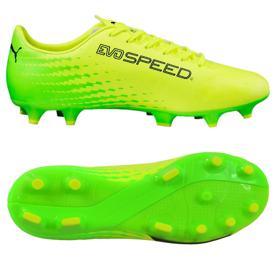 Buty piłkarskie Puma Evo Speed 17.4 FG żółto-zielone 104017 01