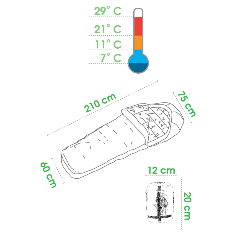 ŚPIWÓR SPOKEY ULTRALIGHT 600 mumia /831298 - obrazek 3