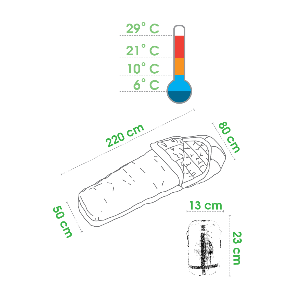 ŚPIWÓR SPOKEY ULTRALIGHT 600 M mumia /832822 - obrazek 3