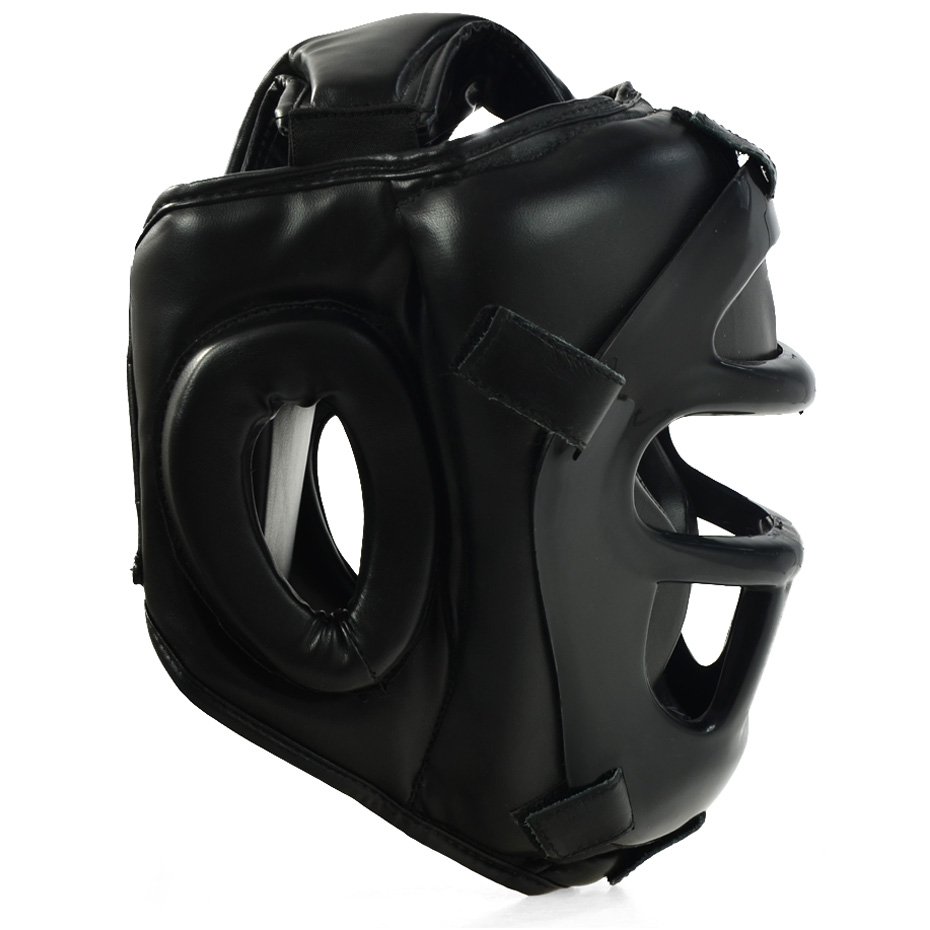 Kask bokserski z kratą Profight 703 PU czarny senior - obrazek 3