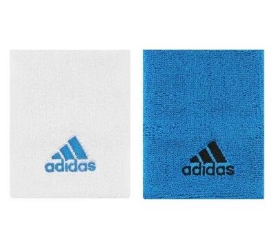 FROTKA NA RĘKĘ SZEROKA adidas TENNIS WRISTBAND L biało/niebieska /2szt/ F81893