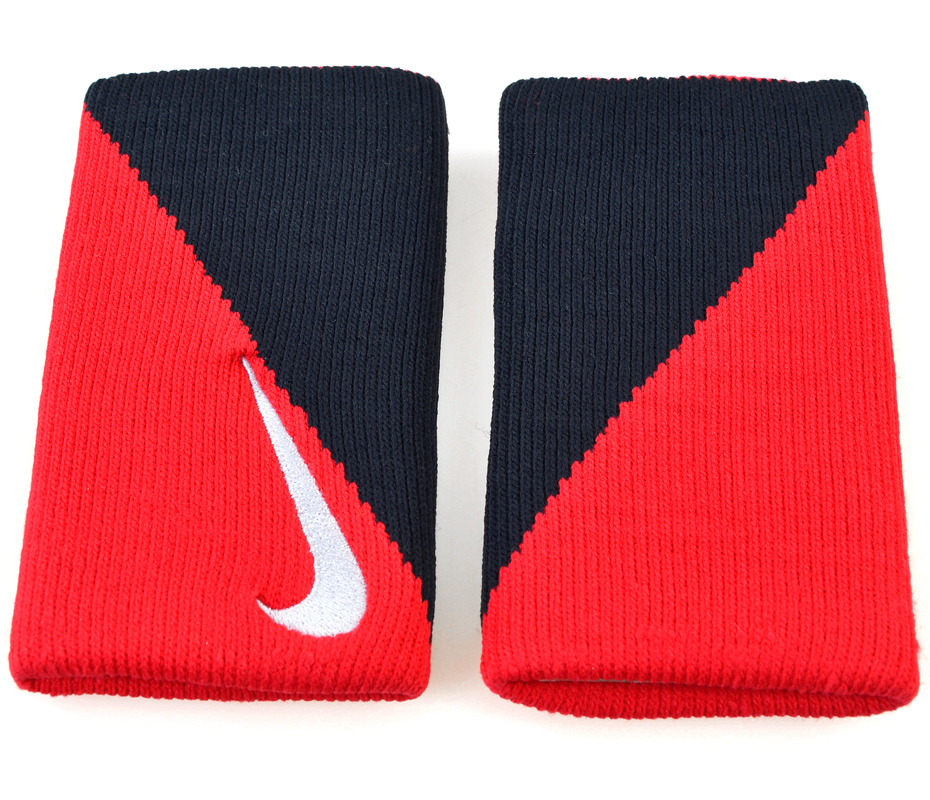 FORTKA NA RĘKĘ SZEROKA NIKE DIGONAL DOUBLEWIDE czarno/czerwona /2szt/ NNNC1636