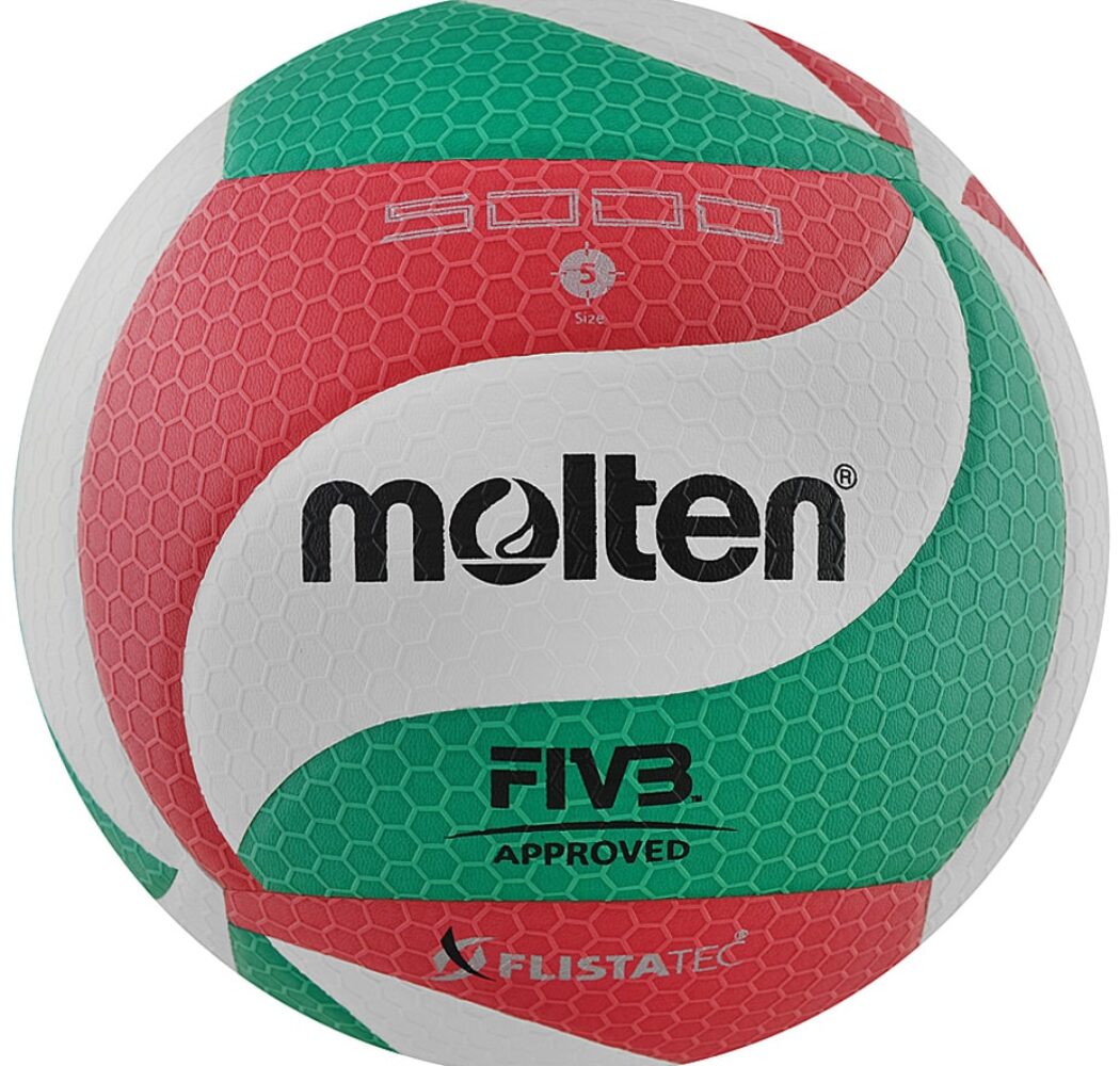 Piłka siatkowa Molten V5M5000 FIVB biało-czerwono-zielona