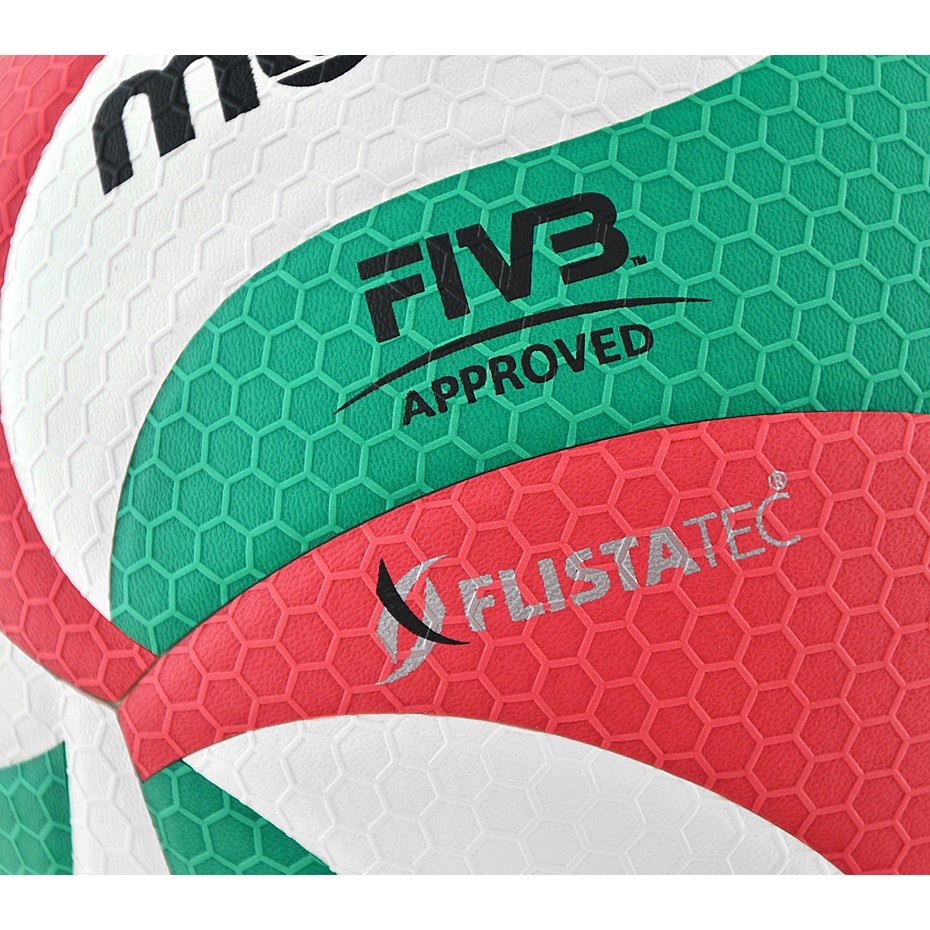Piłka siatkowa Molten V5M5000 FIVB biało-czerwono-zielona - obrazek 3