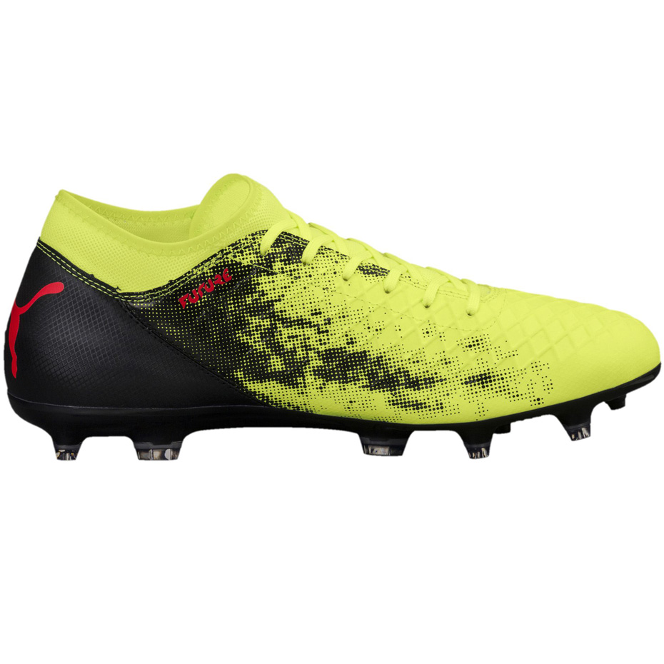 Buty piłkarskie Puma Future 18.4 FG AG żółto-czarne 104344 01 - obrazek 2