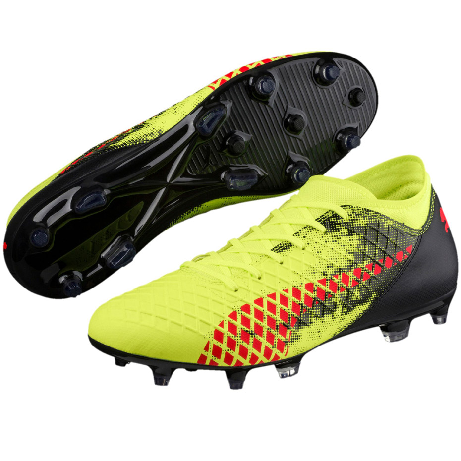 Buty piłkarskie Puma Future 18.4 FG AG żółto-czarne 104344 01 - obrazek 5