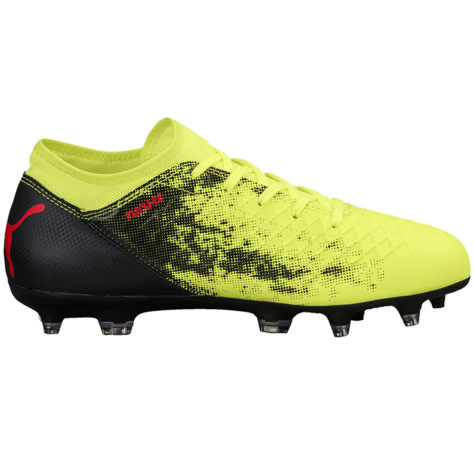 Buty piłkarskie Puma Future 18.4 FG AG JUNIOR żółto-czarne 104346 01 - obrazek 2