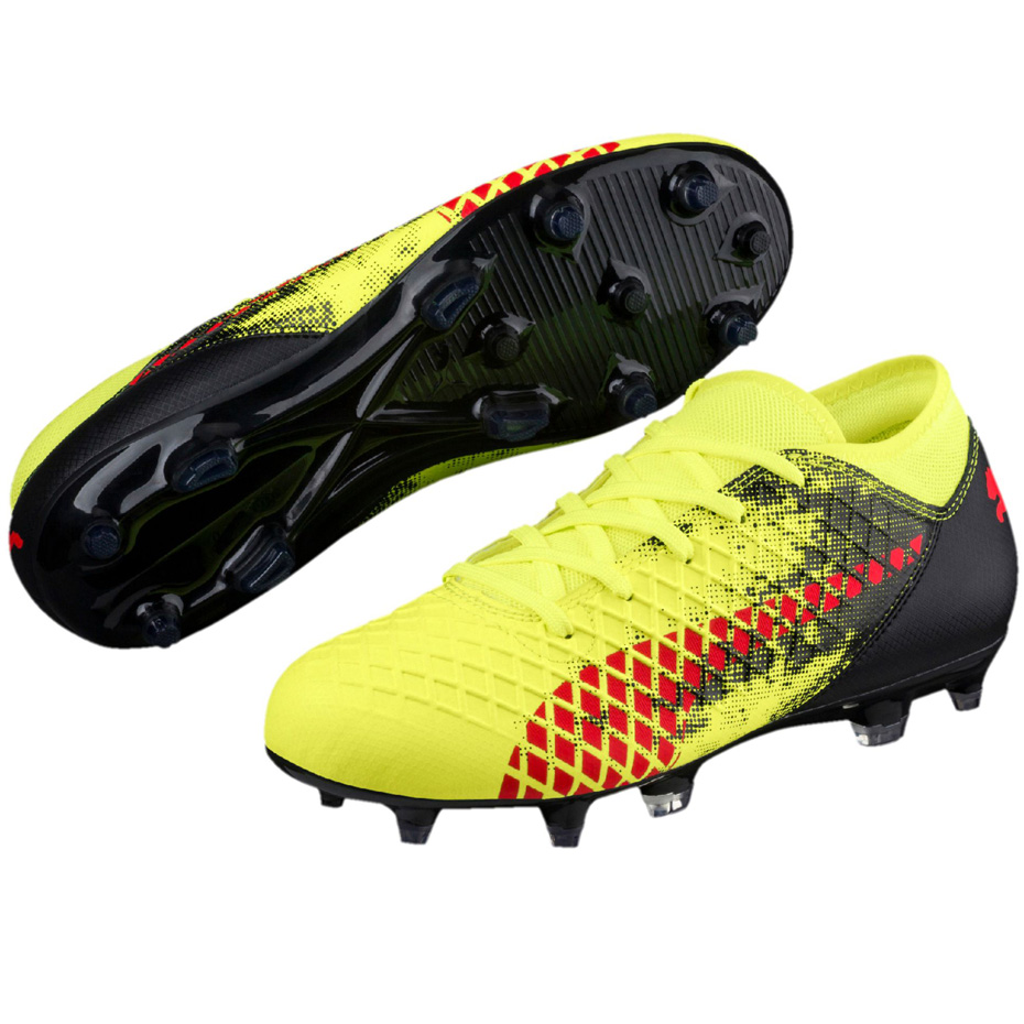 Buty piłkarskie Puma Future 18.4 FG AG JUNIOR żółto-czarne 104346 01 - obrazek 5