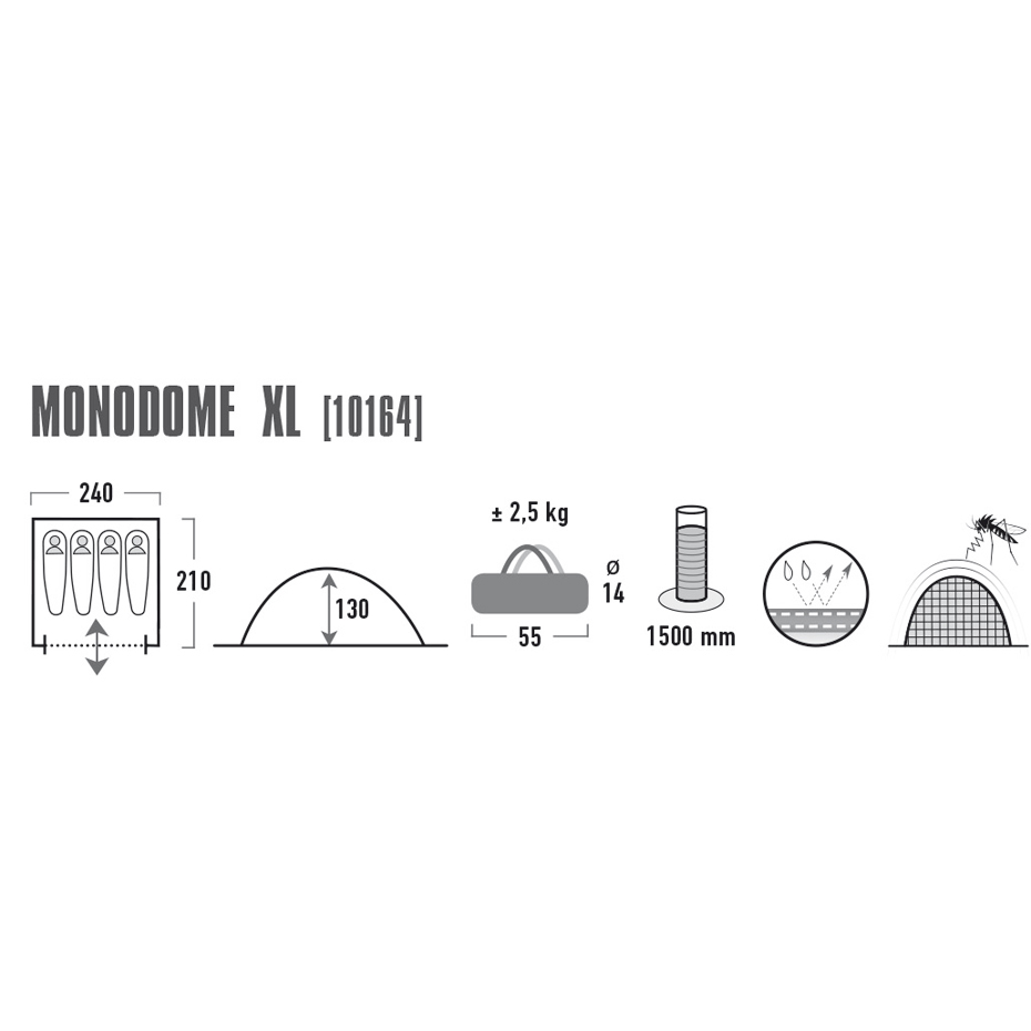 Namiot High Peak Monodome 4 niebiesko szary 10164 - obrazek 5