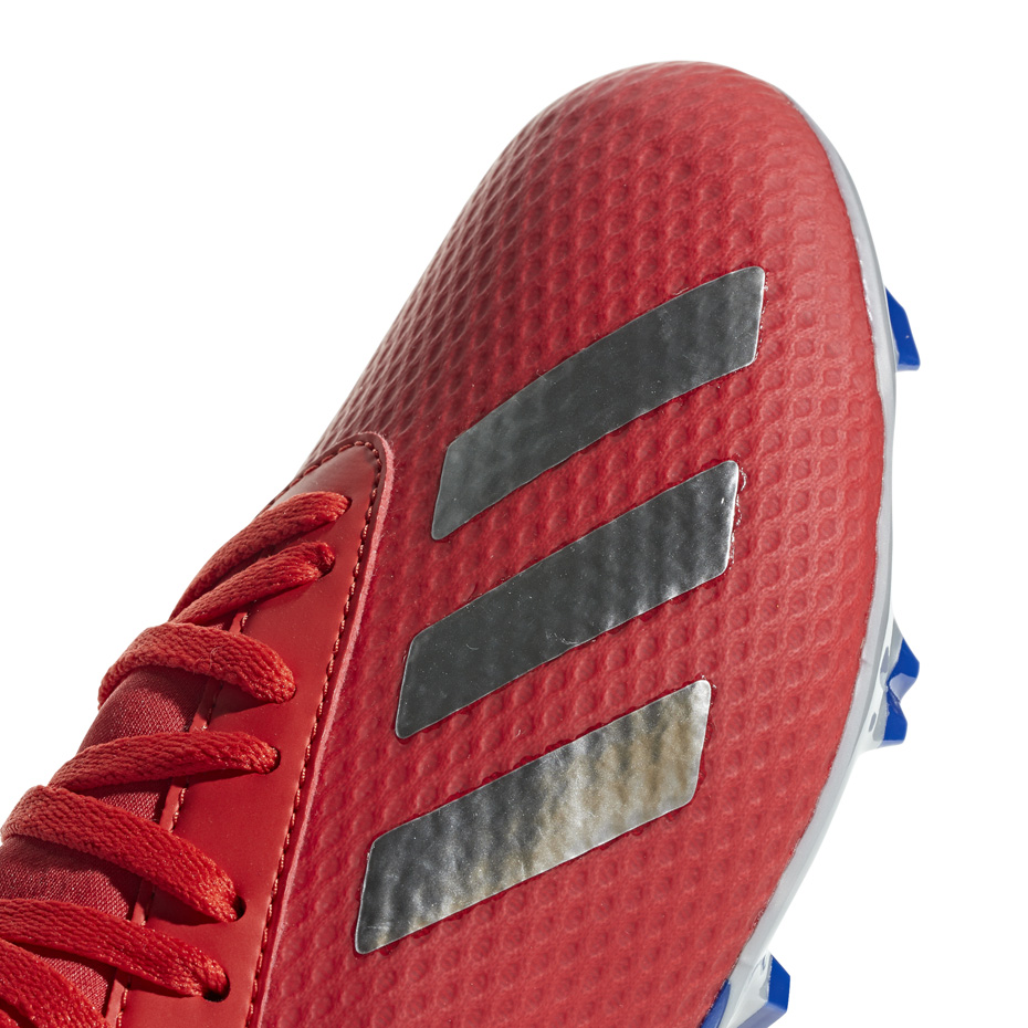 Buty piłkarskie adidas X 18.3 FG JR czerwone BB9371 - obrazek 4