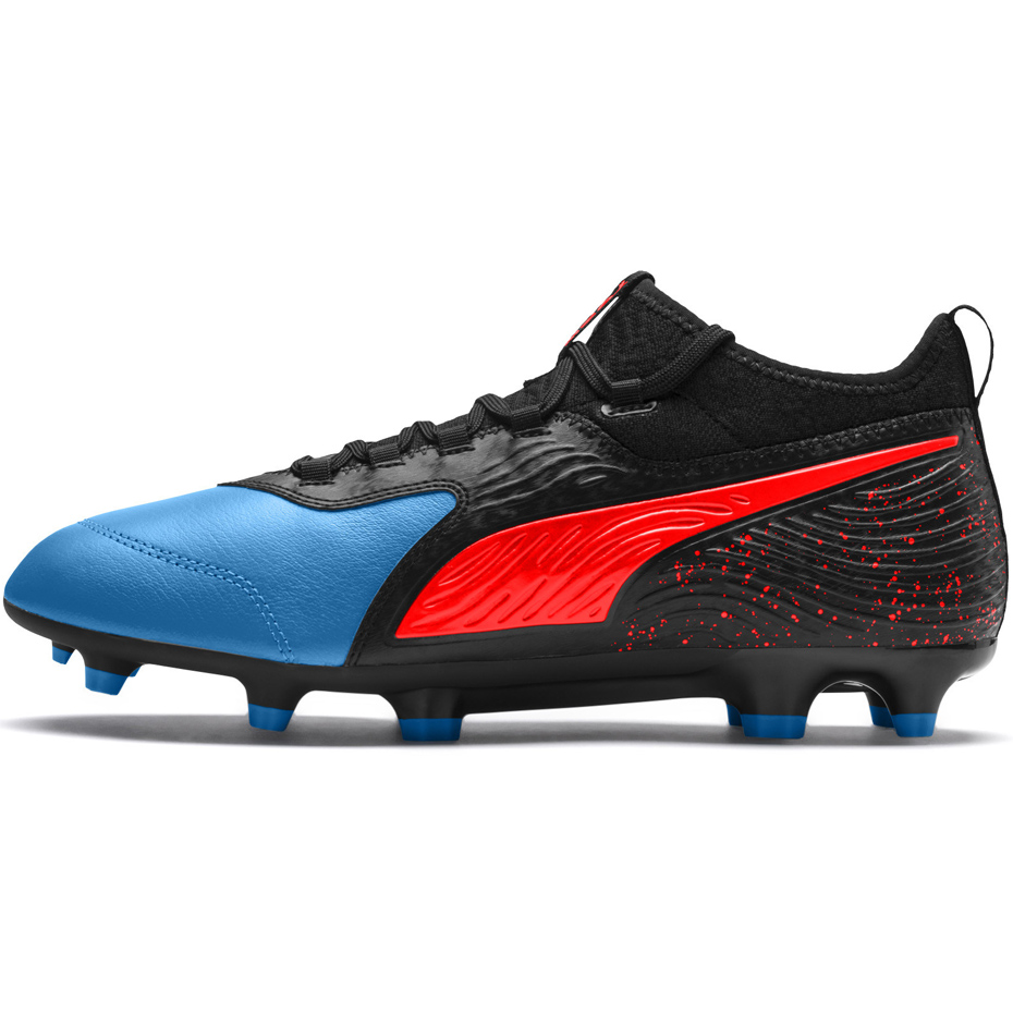 Buty piłkarskie Puma ONE 19.3 FG AG czarno-niebieskie 105486 01 - obrazek 2