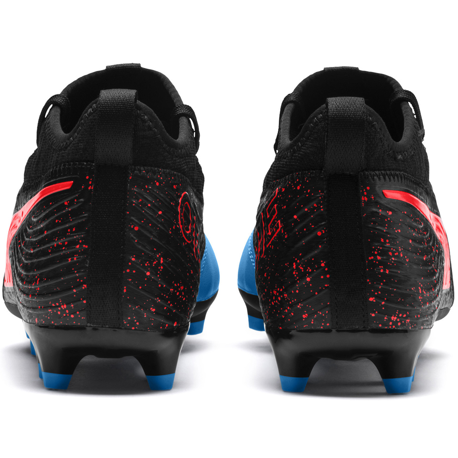 Buty piłkarskie Puma ONE 19.3 FG AG czarno-niebieskie 105486 01 - obrazek 4