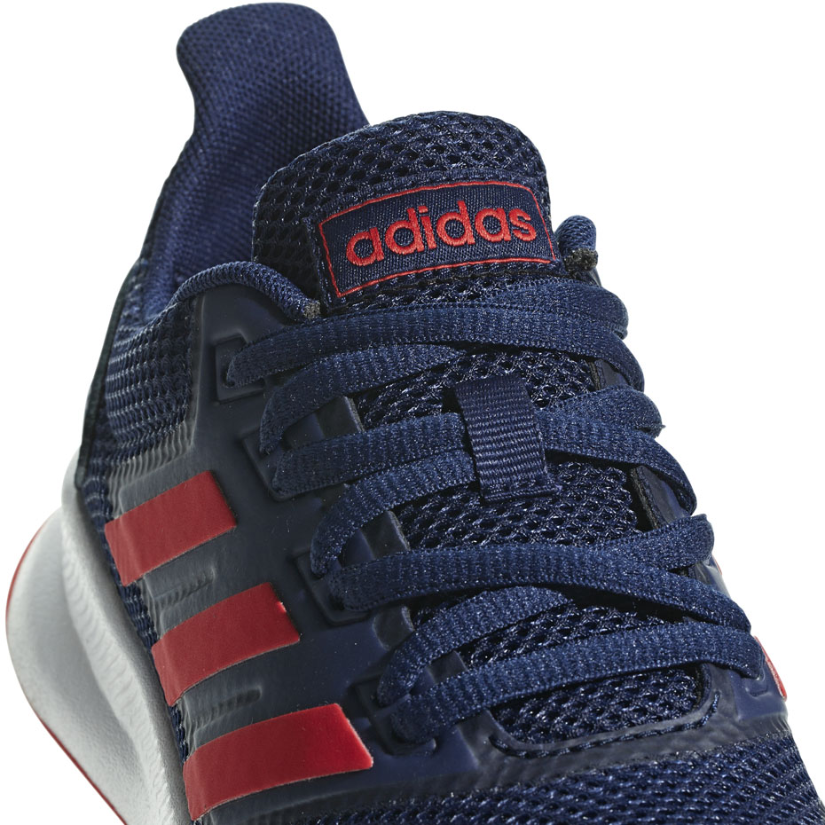 Buty dla dzieci do biegania adidas Falcon K granatowo czerwone F36543 - obrazek 4