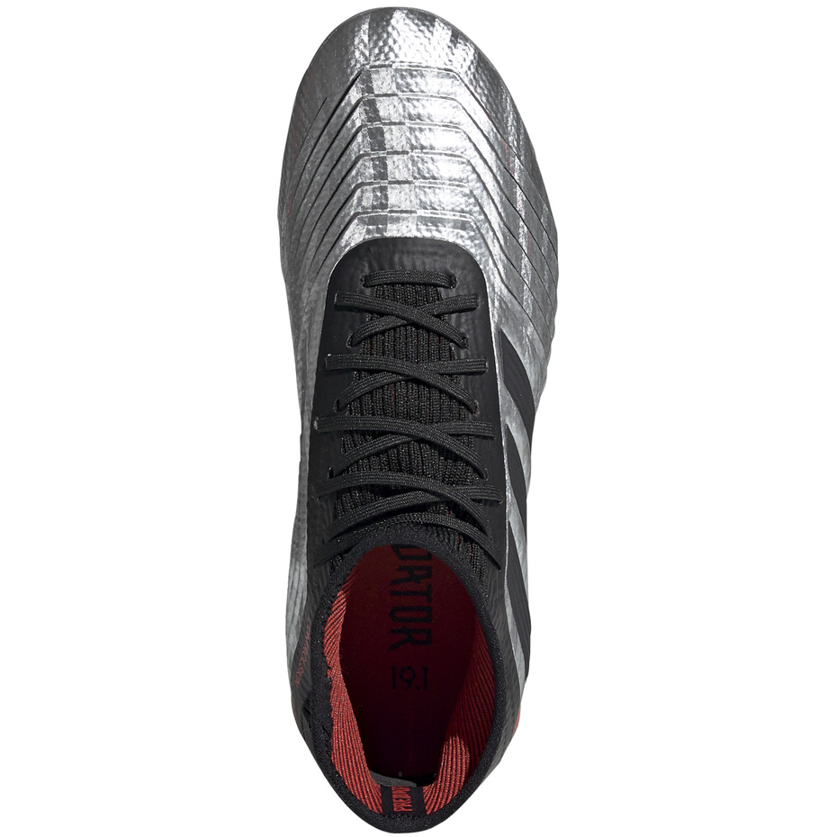 Buty piłkarskie adidas Predator 19.1 FG JR srebrne G25790 - obrazek 3