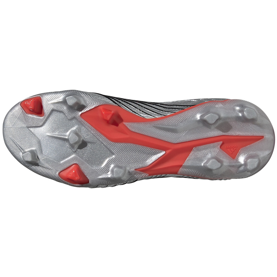 Buty piłkarskie adidas Predator 19.1 FG JR srebrne G25790 - obrazek 7