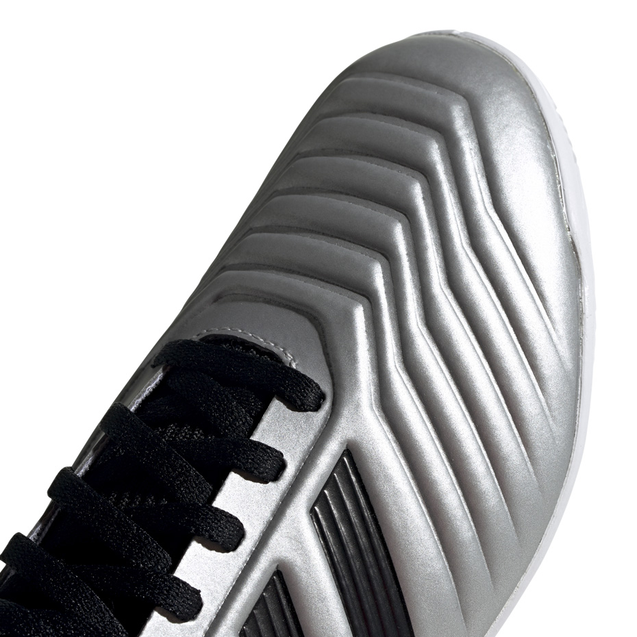 Buty piłkarskie adidas Predator 19.3 IN JR srebrne G25806 - obrazek 4