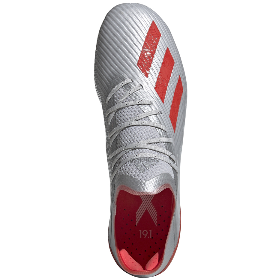 Buty piłkarskie adidas X 19.1 FG srebrne F35315 - obrazek 4