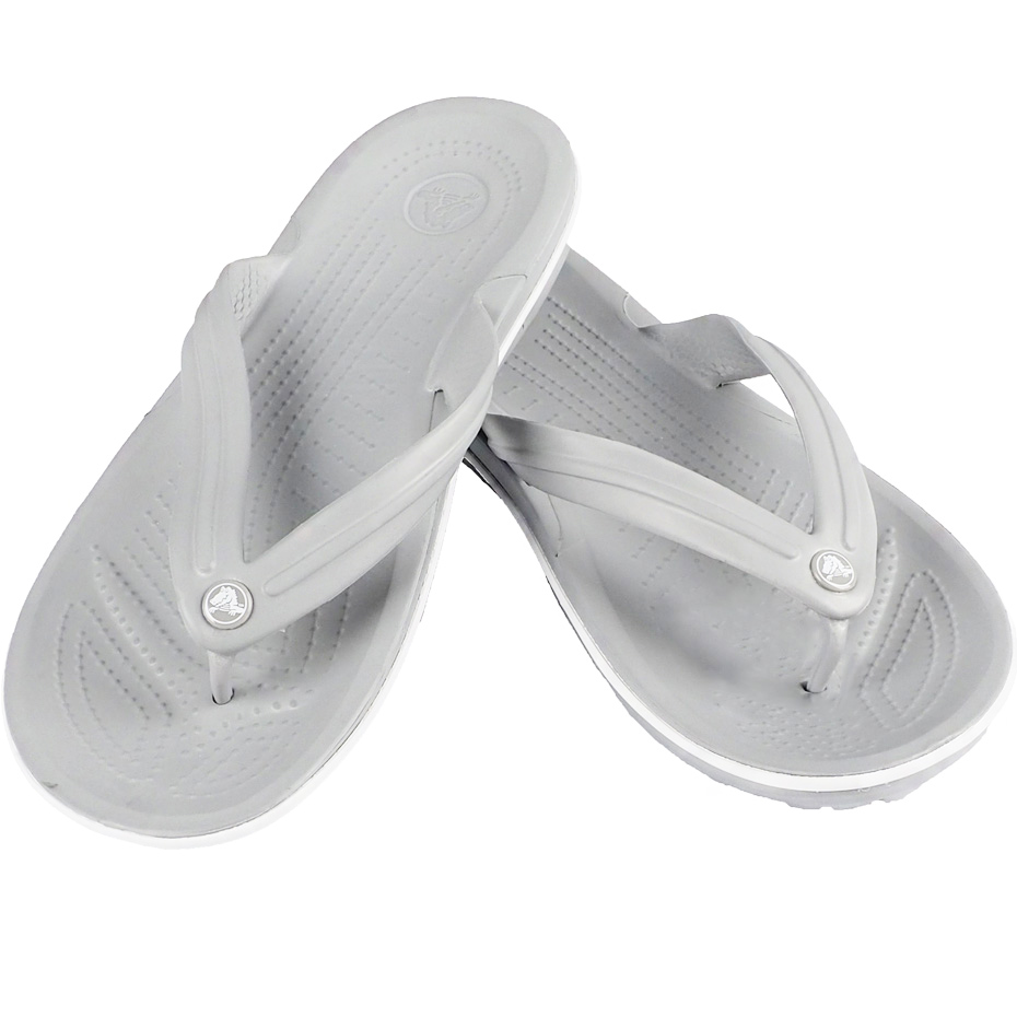 Klapki Crocs Crocband Flip jasny szaro biały 11033 00J