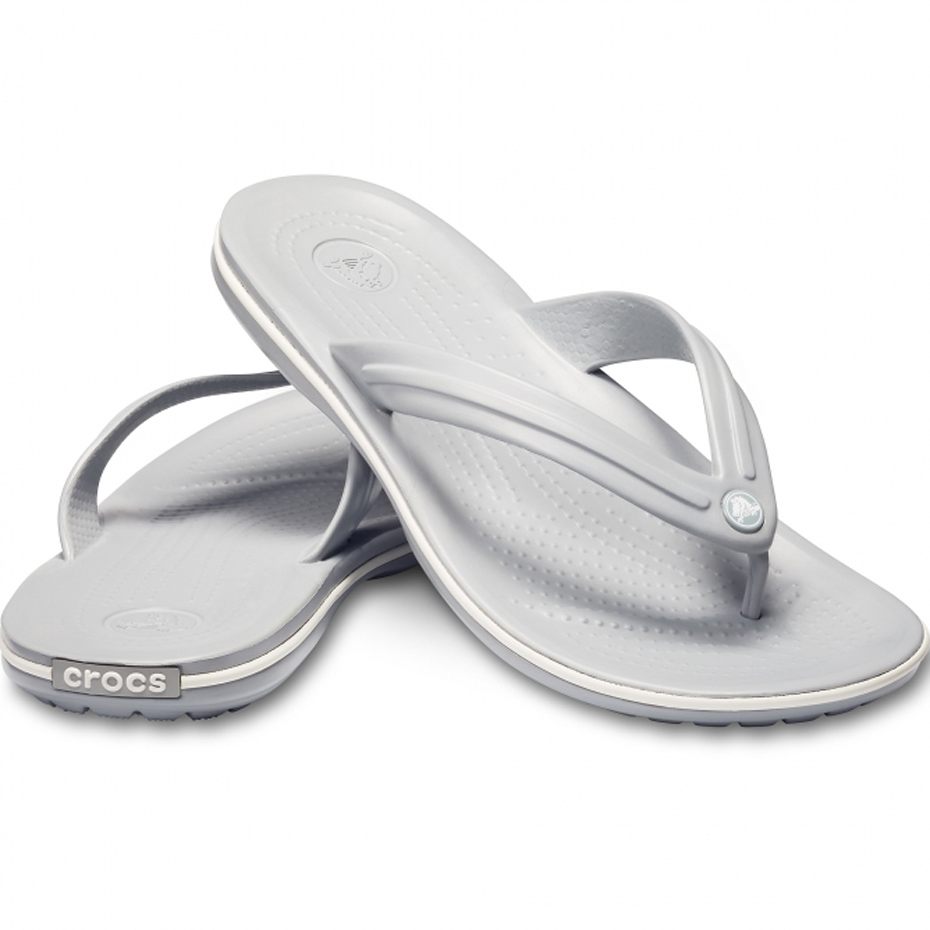 Klapki Crocs Crocband Flip jasny szaro biały 11033 00J - obrazek 3
