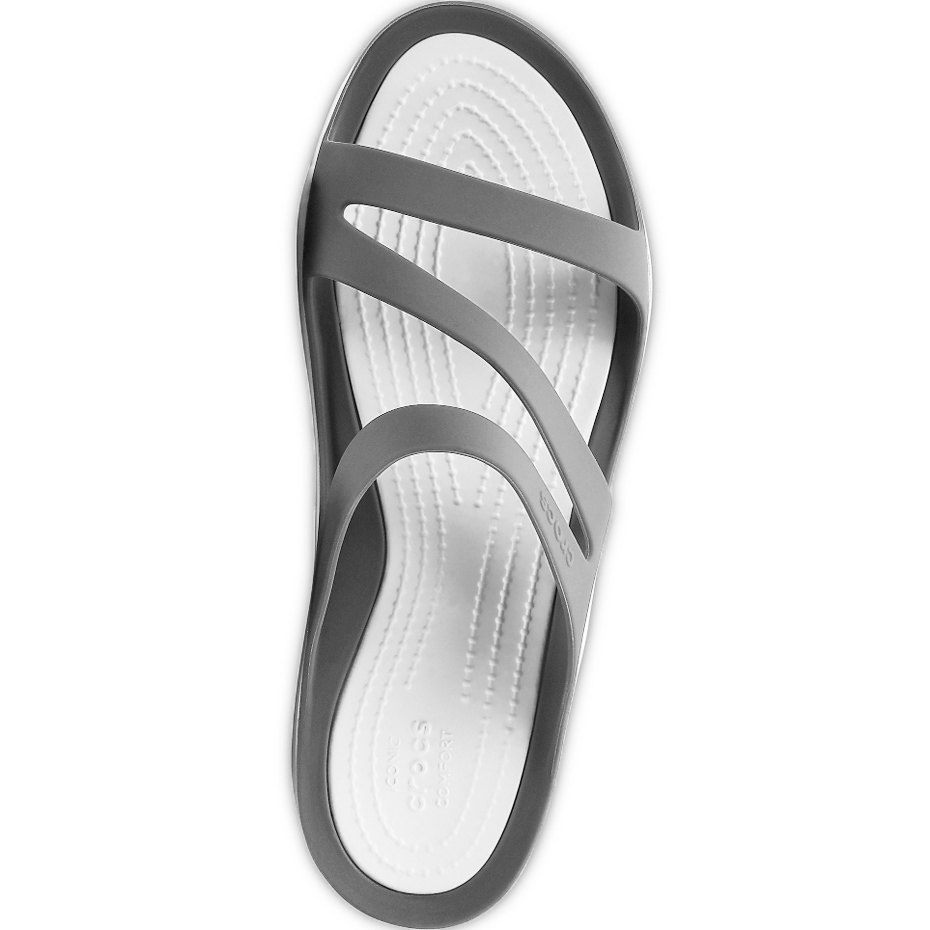 Klapki damskie Crocs Swiftwater Sandal W szaro-białe 203998 06X - obrazek 2