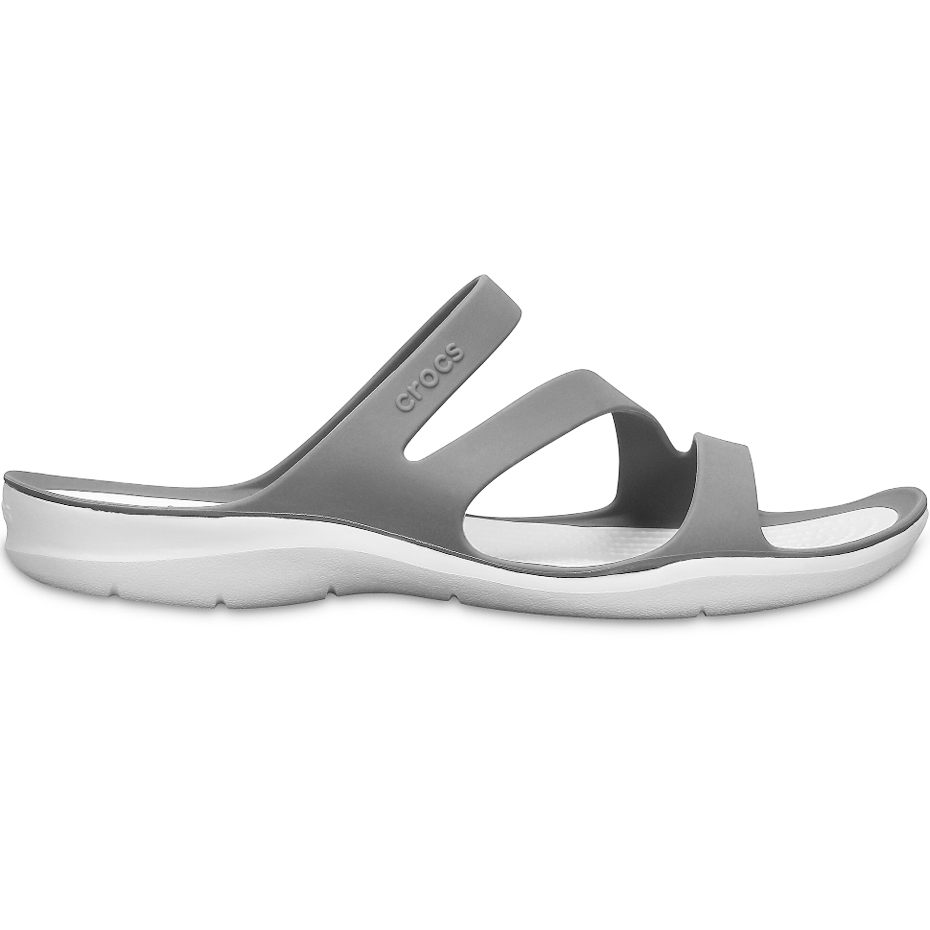 Klapki damskie Crocs Swiftwater Sandal W szaro-białe 203998 06X - obrazek 3