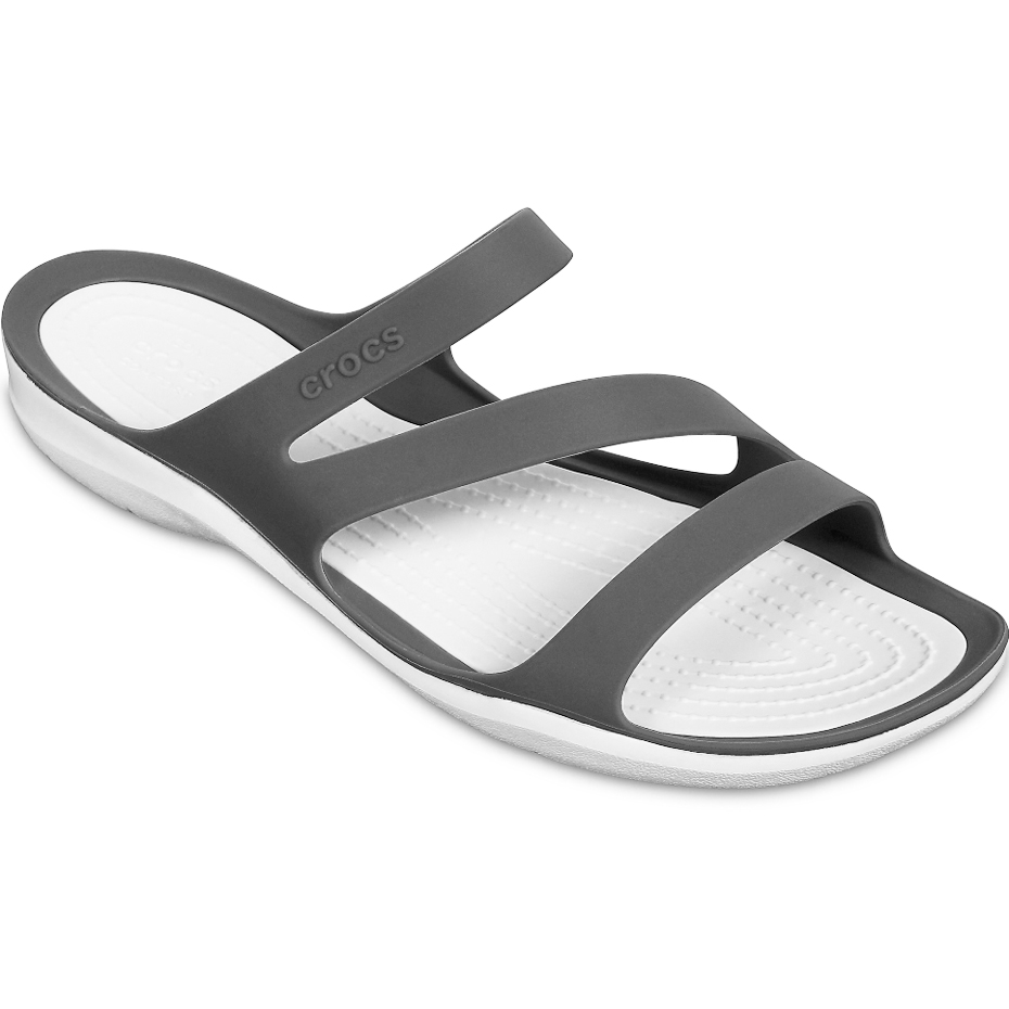Klapki damskie Crocs Swiftwater Sandal W szaro-białe 203998 06X - obrazek 5