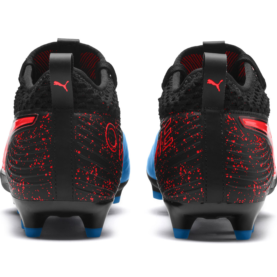Buty piłkarskie Puma One 19.2 czarno niebiesko czerwone FG AG 105484 01 - obrazek 5