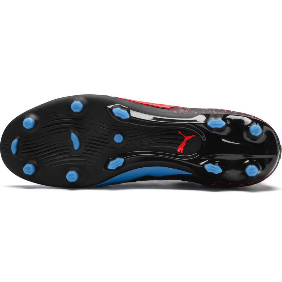 Buty piłkarskie Puma One 19.2 czarno niebiesko czerwone FG AG 105484 01 - obrazek 6