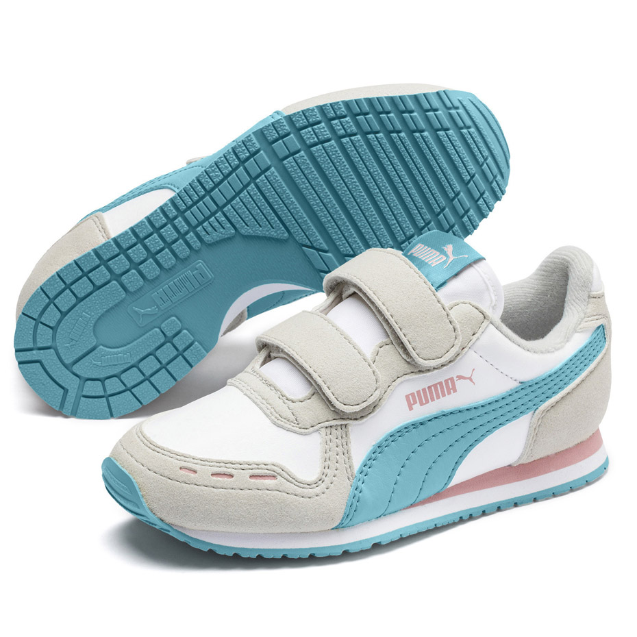 Buty dla dzieci Puma Cabana Racer SL V PS beżowo-błękitne 360732 78 - obrazek 2