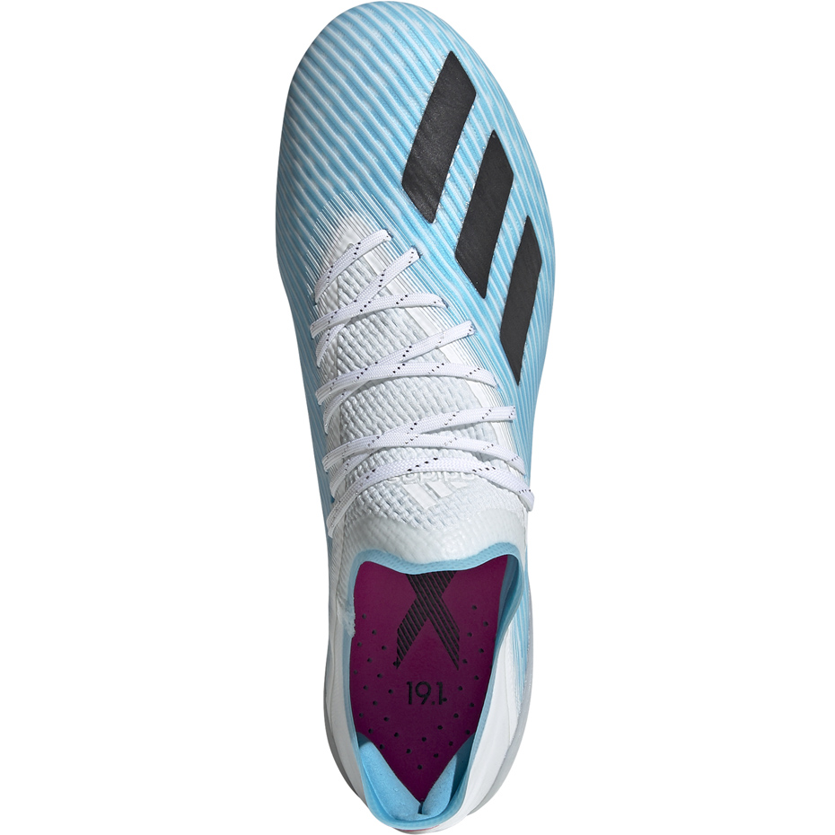 Buty piłkarskie adidas X 19.1 FG niebiesko białe F35316 - obrazek 3