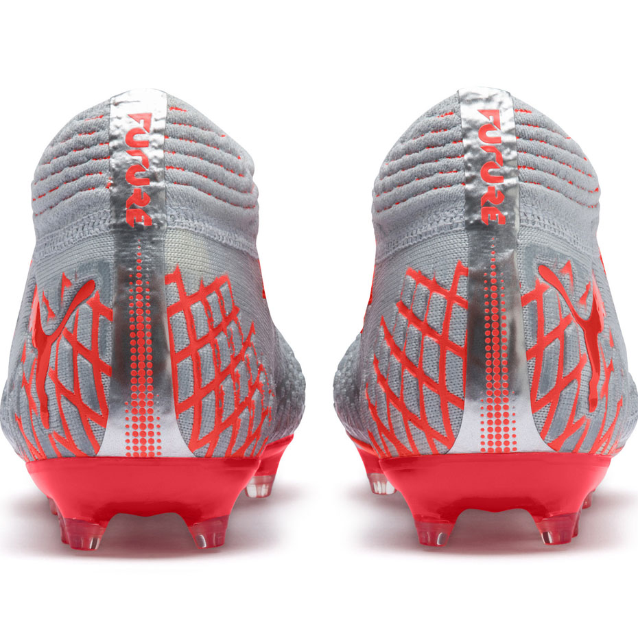Buty piłkarskie Puma Future 4.1 Netfit FG AG JR srebrno-czerwone 105692 01 - obrazek 5