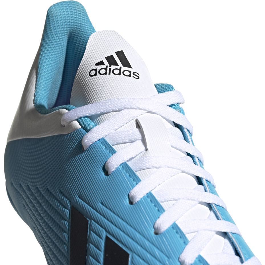 Buty piłkarskie adidas X 19.4 IN niebiesko białe F35341 - obrazek 4