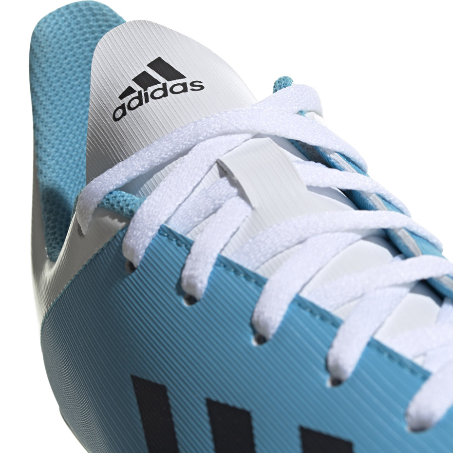Buty piłkarskie adidas X 19.4 FxG JUNIOR niebiesko białe F35361 - obrazek 2