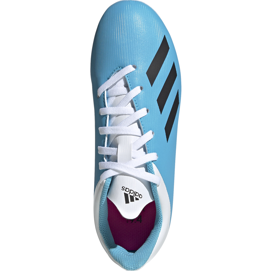Buty piłkarskie adidas X 19.4 FxG JUNIOR niebiesko białe F35361 - obrazek 3
