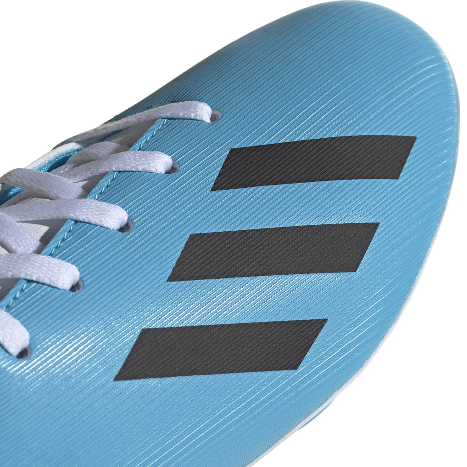 Buty piłkarskie adidas X 19.4 FxG JUNIOR niebiesko białe F35361 - obrazek 4