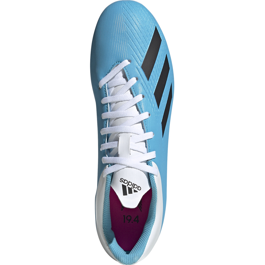 Buty piłkarskie adidas X 19.4 FxG niebiesko białe F35378 - obrazek 3