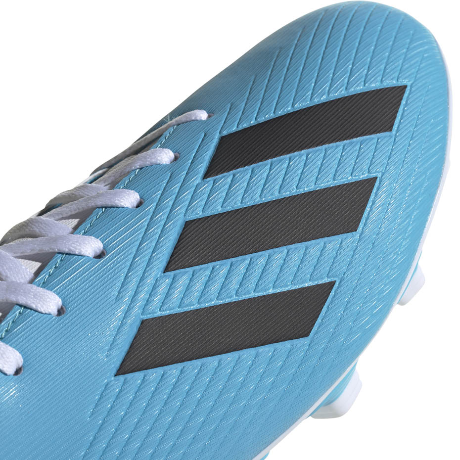Buty piłkarskie adidas X 19.4 FxG niebiesko białe F35378 - obrazek 4