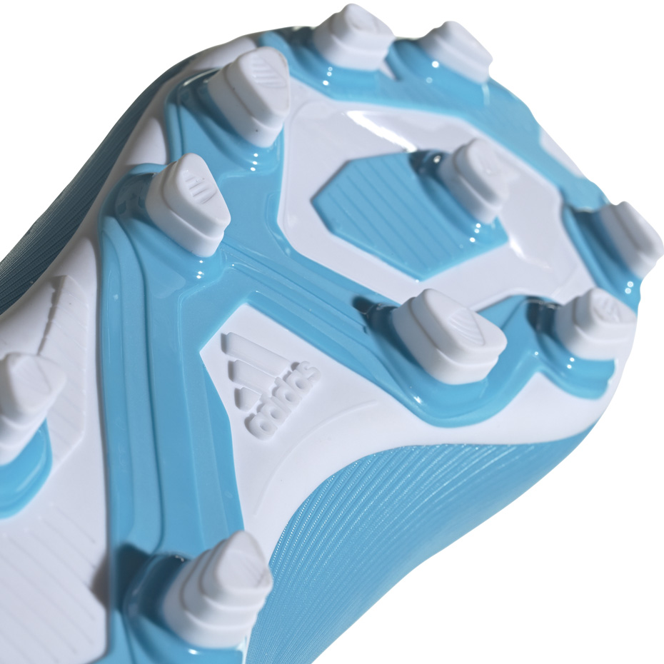 Buty piłkarskie adidas X 19.4 FxG niebiesko białe F35378 - obrazek 6