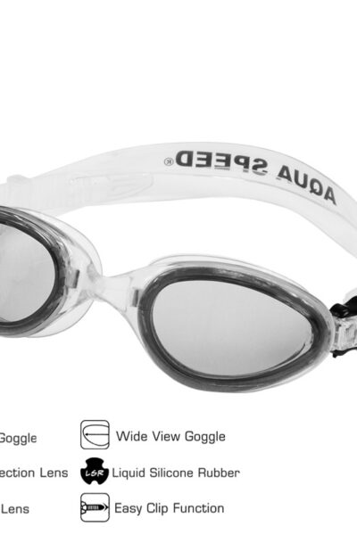 OKULARY PŁYWACKIE AQUA-SPEED SONIC JR biało/szare 53