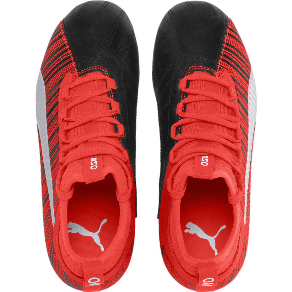 Buty piłkarskie Puma One 5.3 FG AG JUNIOR czerwono czarne 105657 01 - obrazek 2