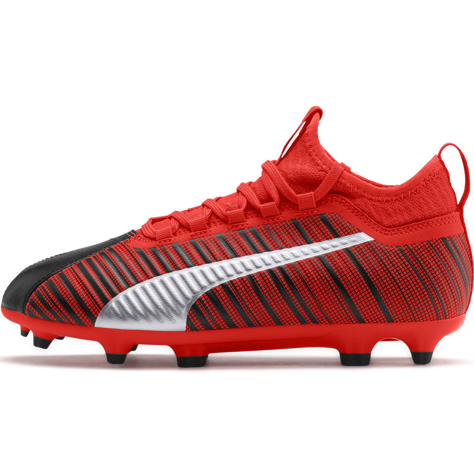 Buty piłkarskie Puma One 5.3 FG AG JUNIOR czerwono czarne 105657 01 - obrazek 3