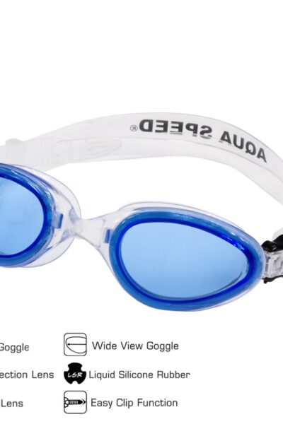 OKULARY PŁYWACKIE AQUA-SPEED SONIC JR biało/niebieskie 61