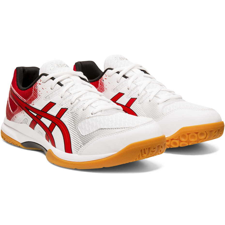 Buty męskie do siatkówki Asics Gel Rocket 9 biało czerwone 1071A030 101 - obrazek 4