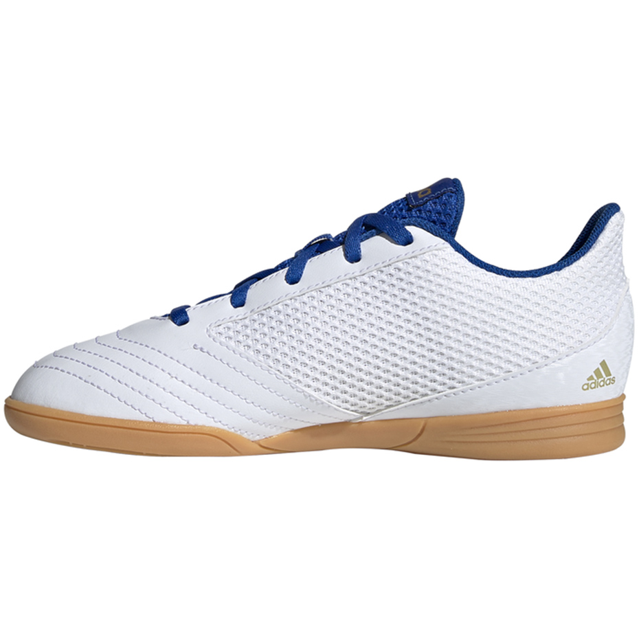 Buty piłkarskie adidas Predator 19.4 IN Sala JUNIOR biało-niebieskie EG2829 - obrazek 3
