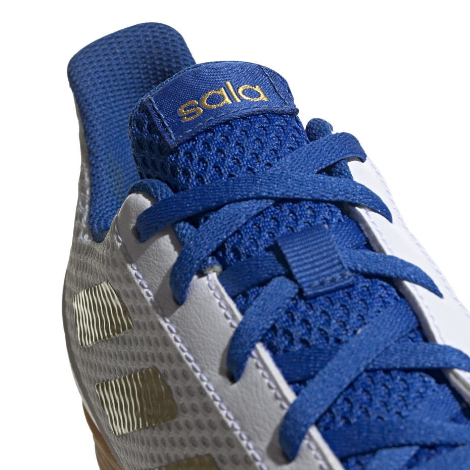 Buty piłkarskie adidas Predator 19.4 IN Sala JUNIOR biało-niebieskie EG2829 - obrazek 5