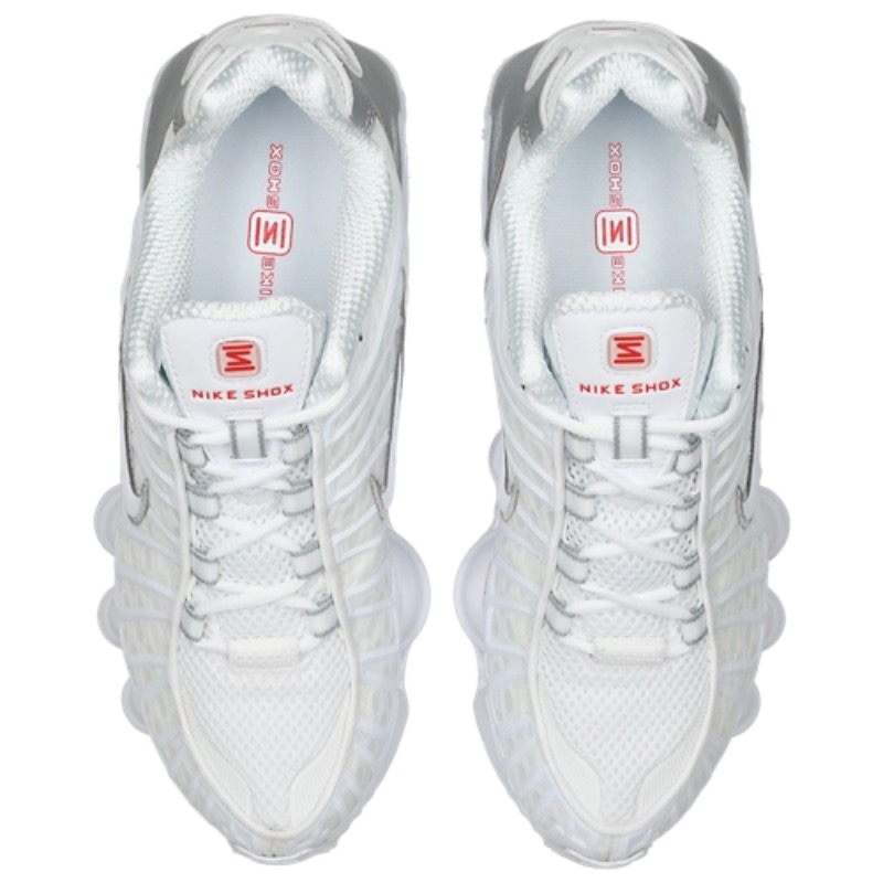 Buty Nike Shox TL Białe White Metallic Silver AR3566-100 - obrazek 4