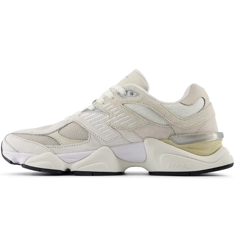 New Balance 9060 Sea Salt U9060WHT Białe zamszowe sneakersy - obrazek 2